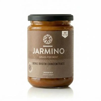 JARMINO Organic Beef Bone Broth Concentrate, Grass Fed Stock for Humans, Liquid Bone Broth with Collagen Types 1,2, and 3, Keto, Paleo, &amp; AIP Friendly, Beef Broth, 440g, 44 Servings