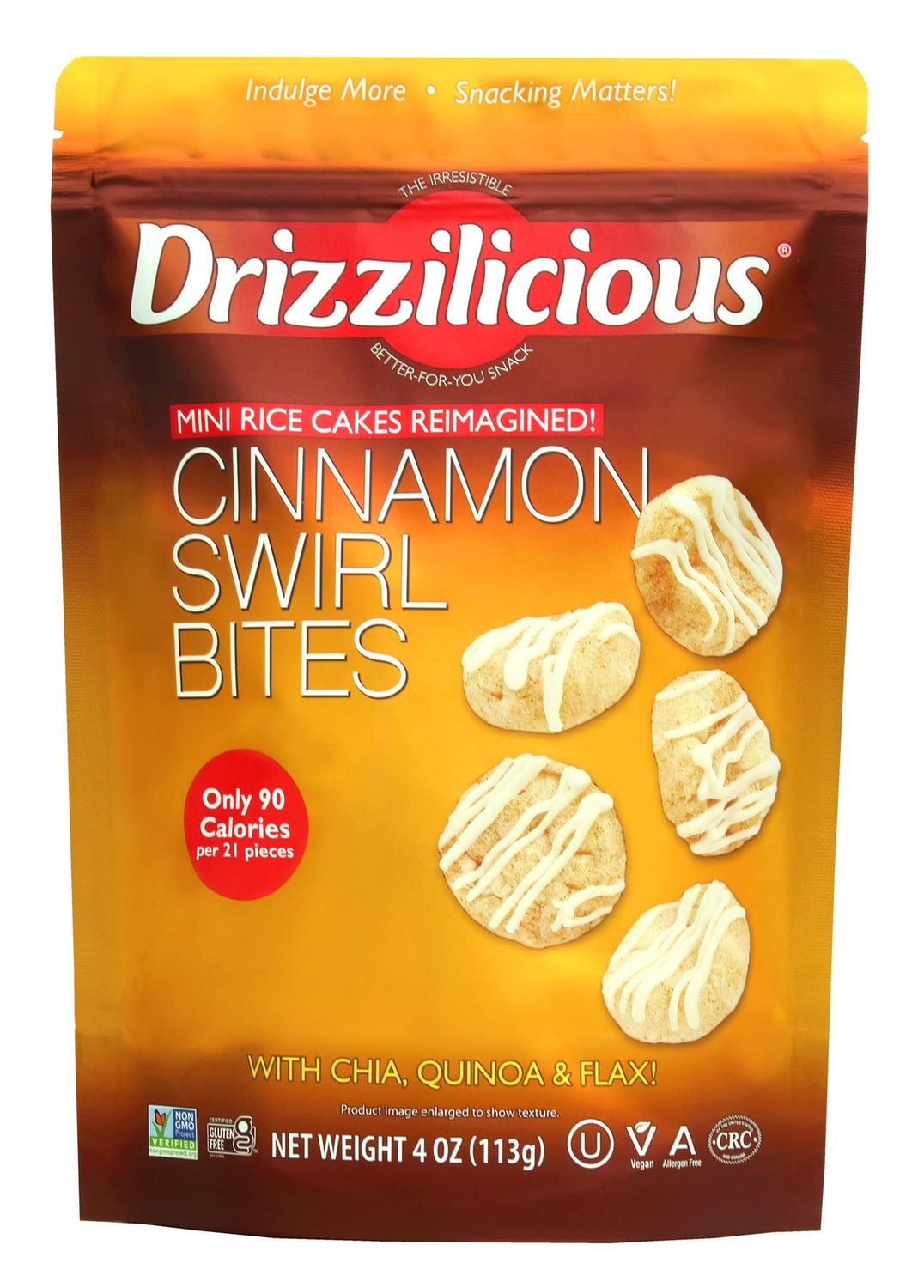 Drizzilicious Cinnamon Mini Rice Cakes with White Chocolaty Drizzle 113g