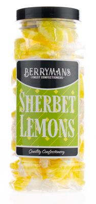 Original Sherbet Lemons Retro Sweets Gift Jar by Berrymans Sweet Shop - Classic Sweets, Traditional Taste.