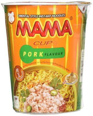 Mama Instant Cup Noodle with Pork Flavor 70 g - Lot of 8 TMAMACUPP