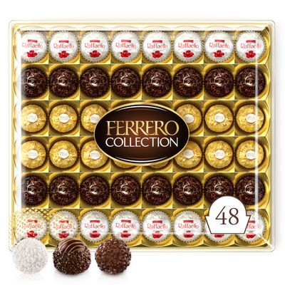 Ferrero Collection, Large Box of Specialties: Ferrero Rocher, Ferrero Rondnoir &amp; Raffaello, Gift Idea For Women &amp; Men, Box of 48 (518g)
