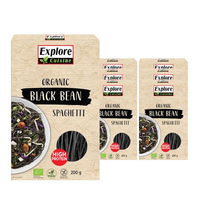 Explore Cuisine Organic Black Bean Spaghetti: Gluten Free Pasta High in Protein and Fibre, Perfect for Vegan, Low Carb and Keto Diets (6 x 200g) Explore Cuisine Organic Black Bean Spaghetti: Gluten Free Pasta High in Protein and Fibre, Perfect for Vegan, Low Carb and Keto Diets (6 x 200g)