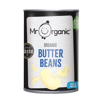 Mr Organic - Butter Beans 400g - Vegan, Gluten-Free, Non-GMO, and Organic Butter Beans for Healthy Meals