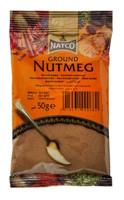 Natco Foods Ground Nutmeg 50g sprinkled over oatmeal and fruit and can be added coffee, hot chocolate, tea, or warm milk 50g (1)