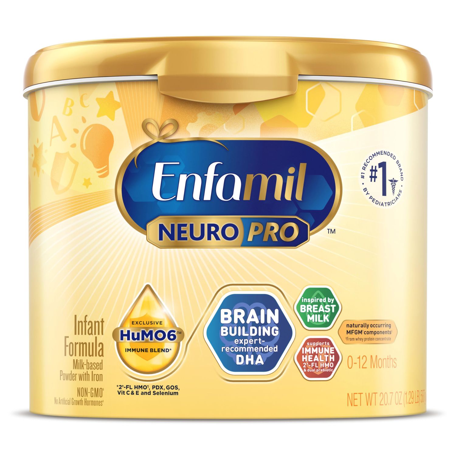 Enfamil NeuroPro Baby Formula, Infant Formula Nutrition, Triple Prebiotic Immune Blend, 2'FL HMO,  Expert-Recommended Omega-3 DHA, Perfect Choice for Baby Milk, Non-GMO, Powder Tub, 20.7 Oz