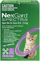NEXGARD SPECTRA Cat 0.8-2.4kg Purple - 3 pack