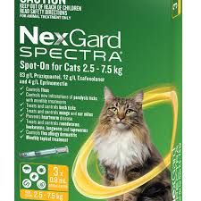 NEXGARD SPECTRA Cat  2.5-7.5kg Yellow - 3 pack