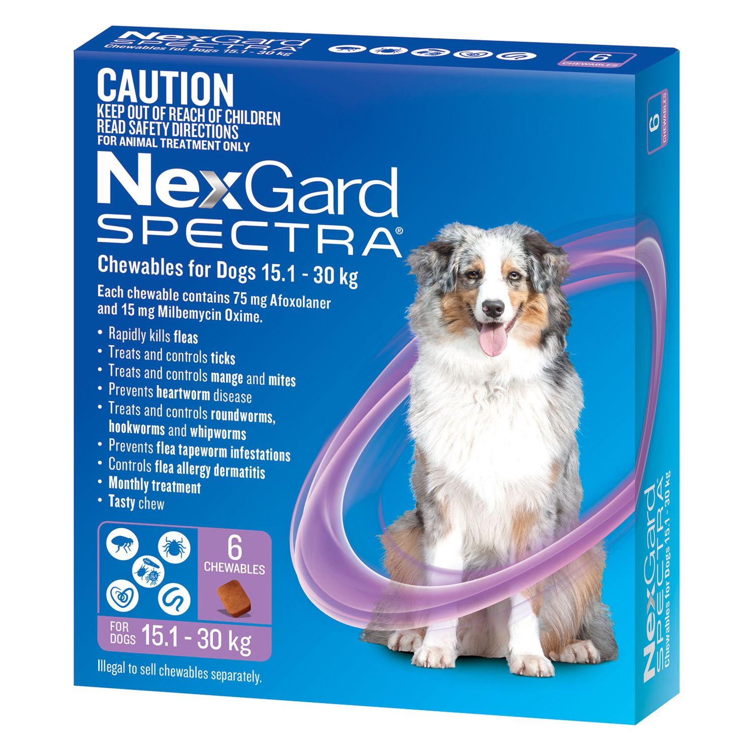NEXGARD SPECTRA   15.1-30kg Purple - 6 pack