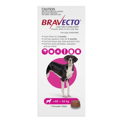 BRAVECTO Dog Chew 40-56kg Pink - 1 pack