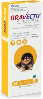 BRAVECTO Dog Spot On 2-4.5kg Yellow - 1 pack