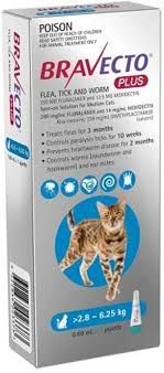 BRAVECTO PLUS Cat 2.8-6.25kg Blue