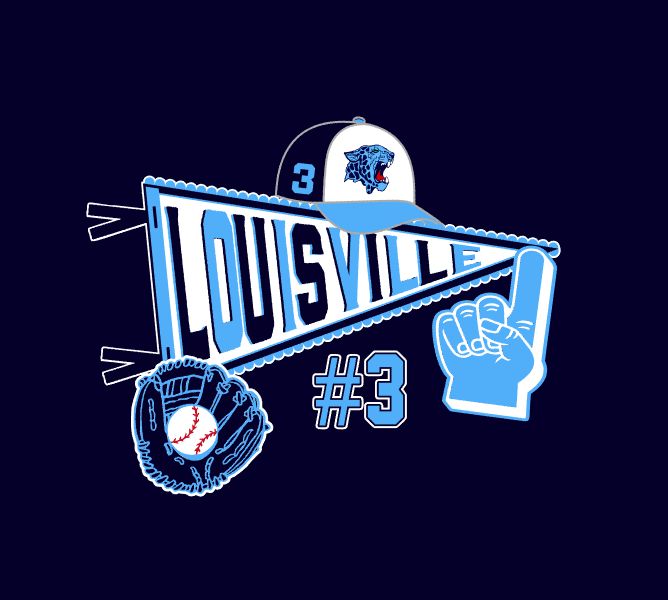Louisville Baseball Pennant with Optional of Number