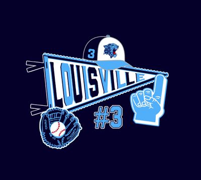 Louisville Baseball Pennant with Optional of Number