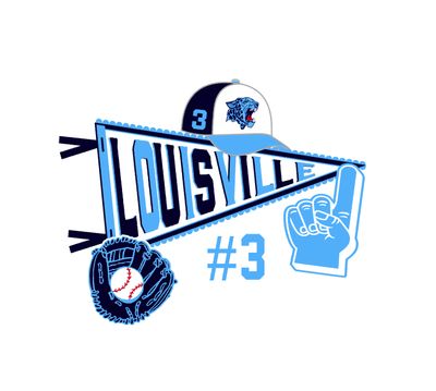 Louisville Baseball Pennant with Optional of Number