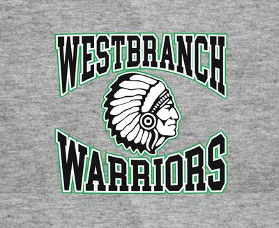 West Branch Warriors Blk/Grn Sport Grey