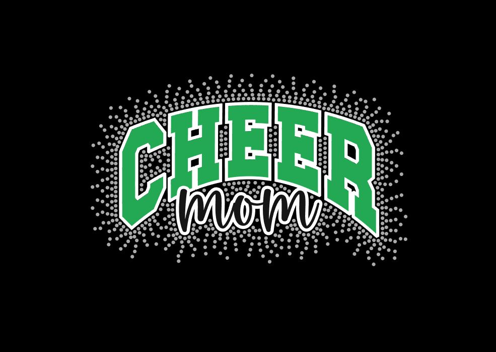 West Branch - CHEER Mom Grn - Glitter &amp; Rhinestones