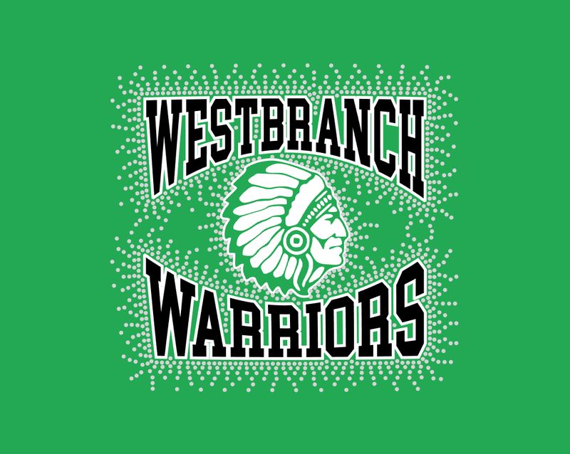 West Branch Warriors Blk/Grn - Glitter &amp; Rhinestones
