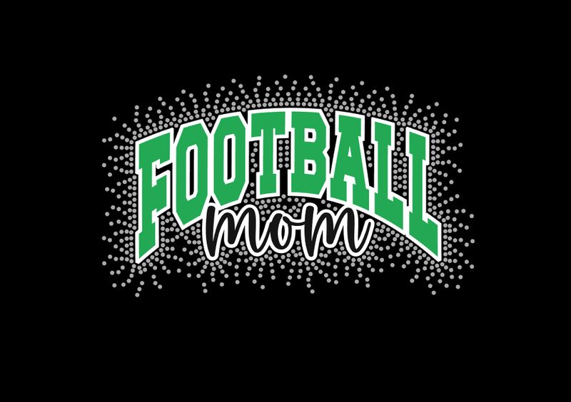 West Branch - FOOTBALL Mom Grn - Glitter &amp; Rhinestones