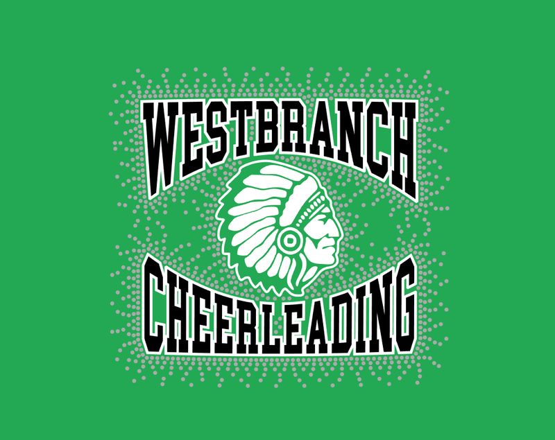 West Branch Cheerleading Blk/Grn - Glitter &amp; Rhinestones