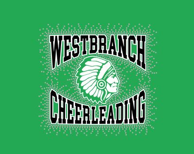 West Branch Cheerleading Blk/Grn - Glitter &amp; Rhinestones
