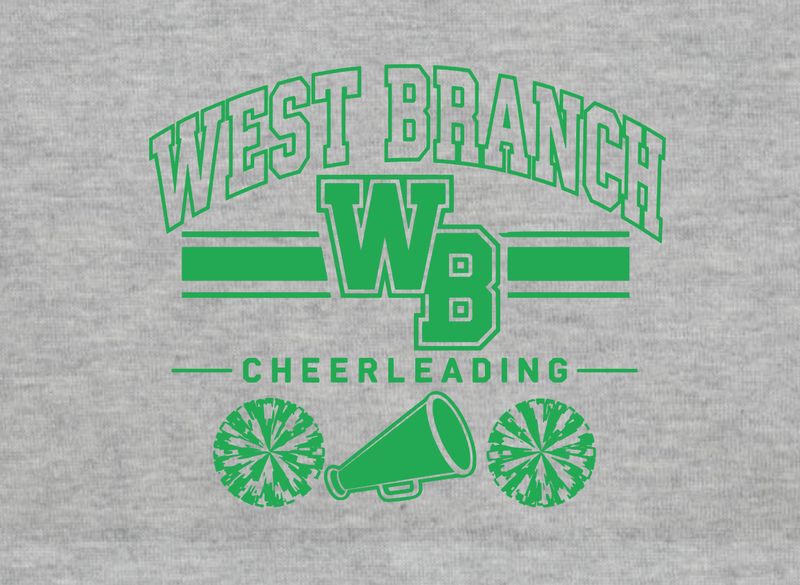 West Branch Megaphone Logo Grn Sport Grey