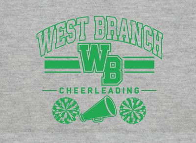 West Branch Megaphone Logo Grn Sport Grey