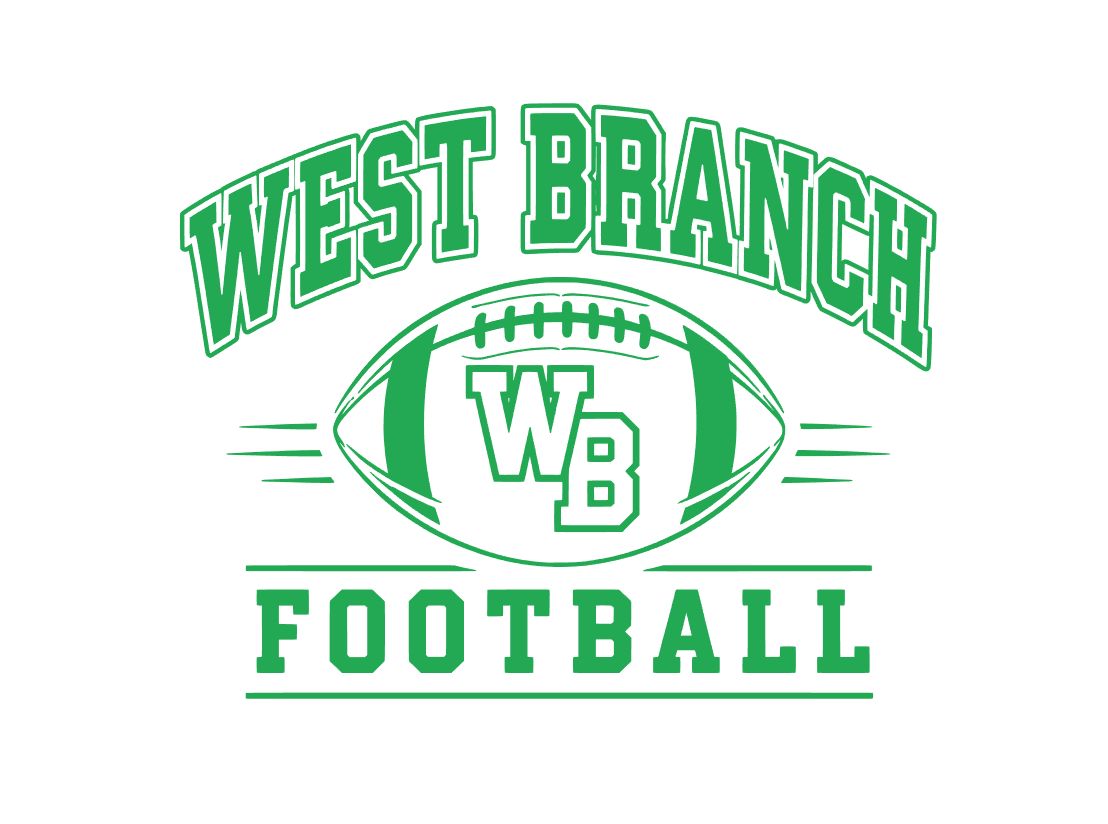 West Branch Football Logo Grn White
