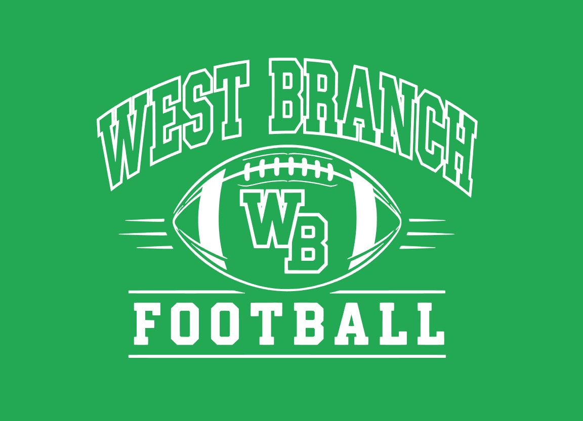 West Branch Football Logo Wht Green