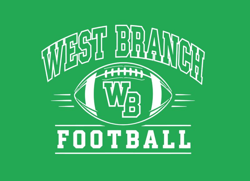 West Branch Football Logo Wht Green