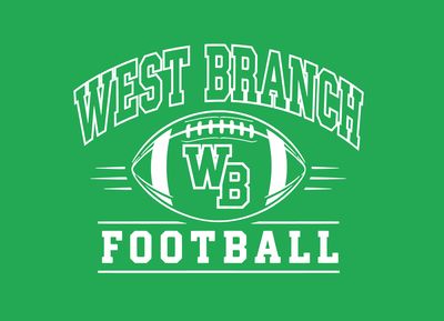 West Branch Football Logo Wht Green