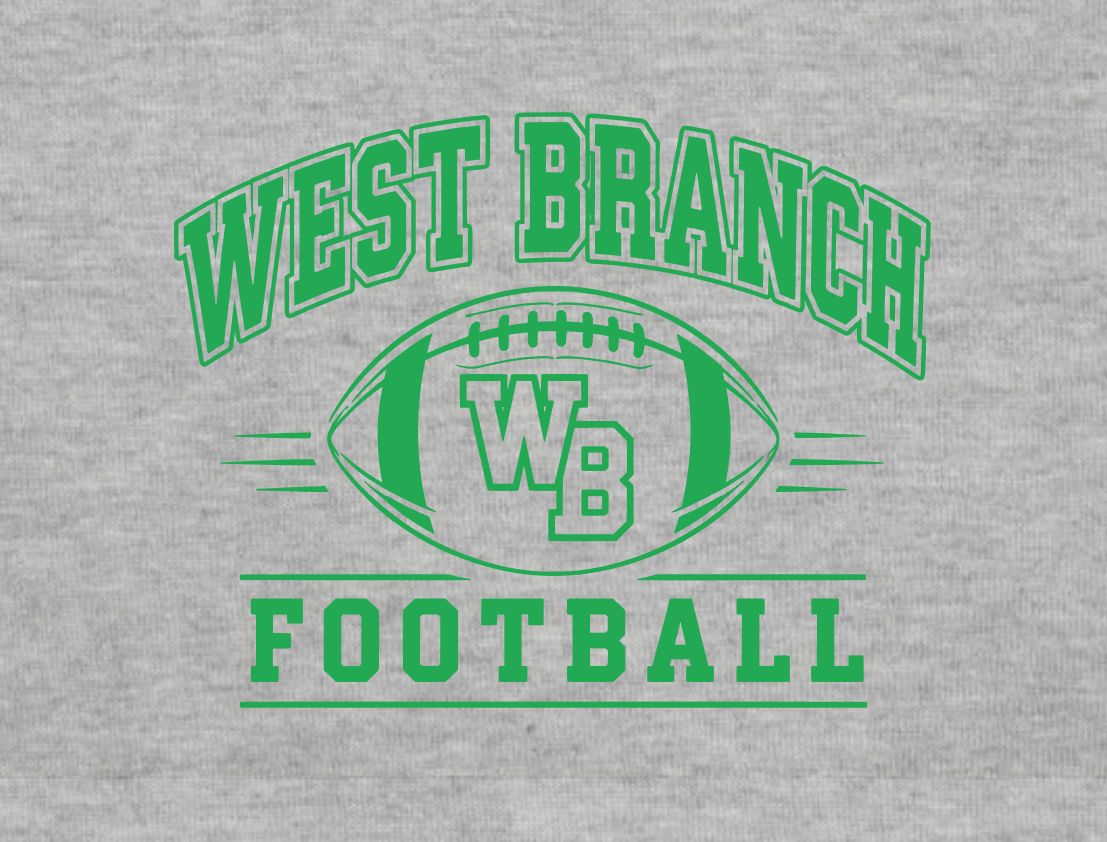 West Branch Football Logo Grn Sport Grey