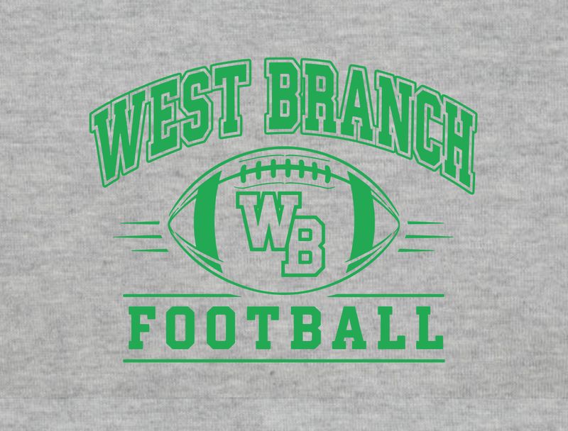 West Branch Football Logo Grn Sport Grey
