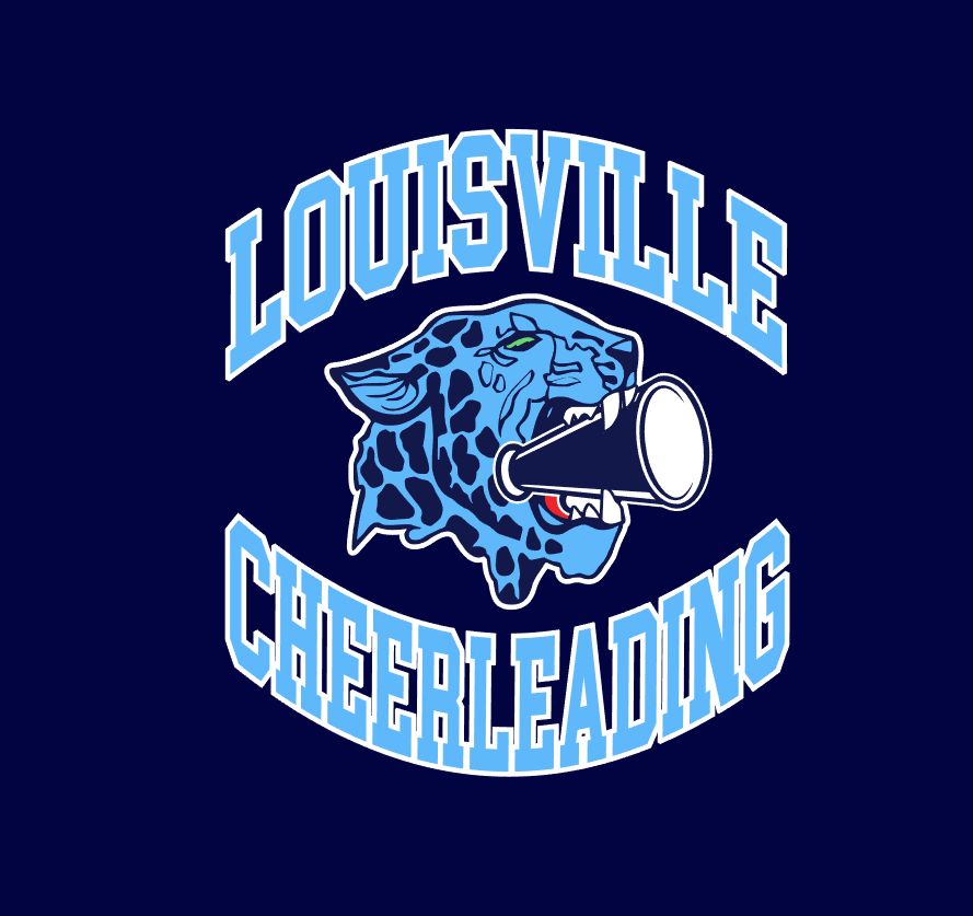Louisville Cheer - Leopard with megaphone