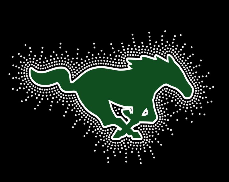 Strongsville Mustang Logo- Glitter &amp; Rhinestones