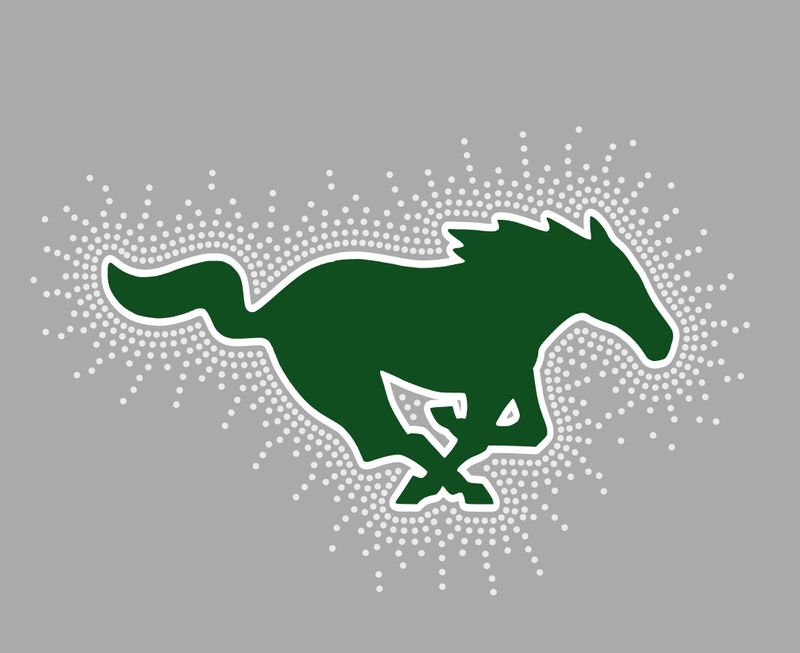 Strongsville Mustang Logo- Glitter &amp; Rhinestones