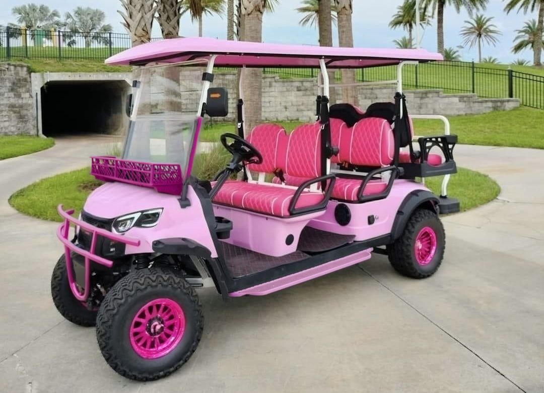2025 REVO E4X 6-Seater Custom &quot;Pink Panther&quot; Electric Golf Cart