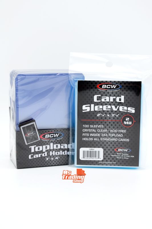 BCW Sammelkarten Starter-Kit Sleeves + Toploader Pokemon Yu-Gi-Oh! Magic TCG