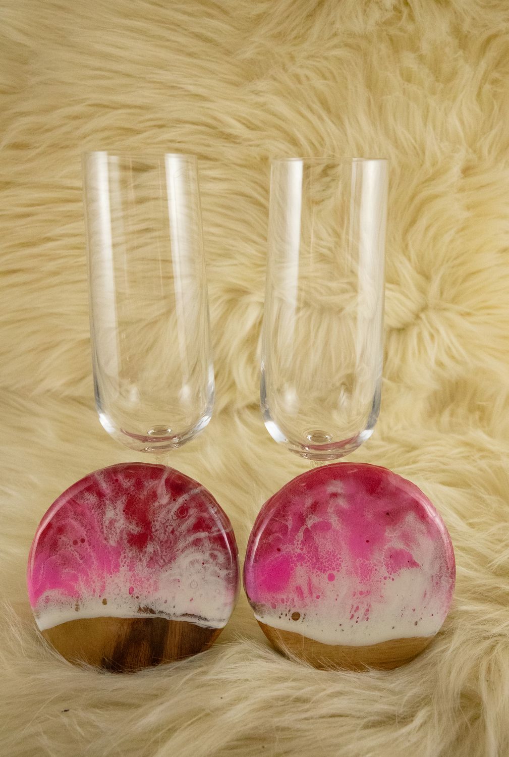 Coasters and Champagne Flute Gift Set