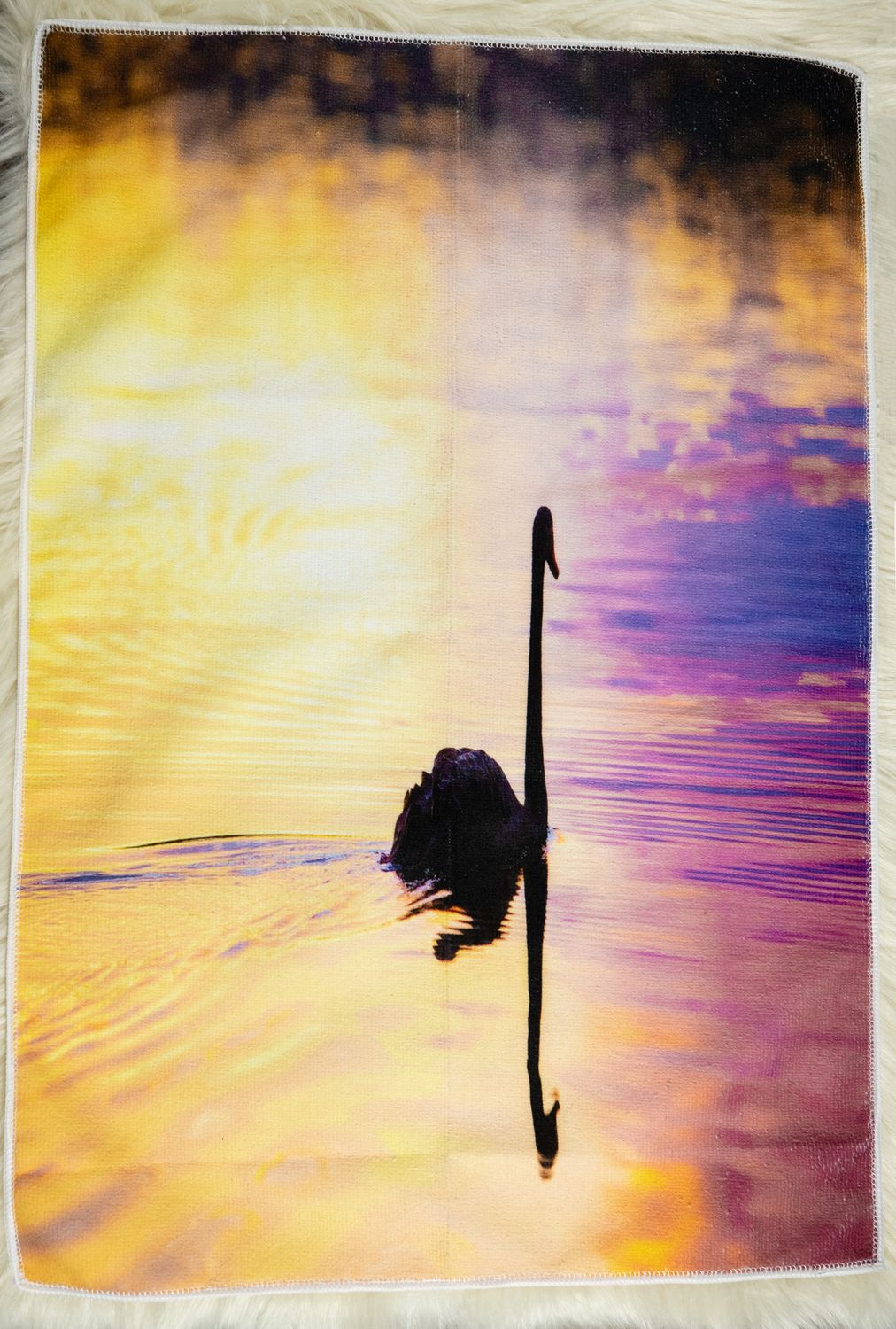 Tea Towel - Swan at Sunset