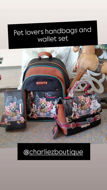 Pet Family backpack handbag, purse set