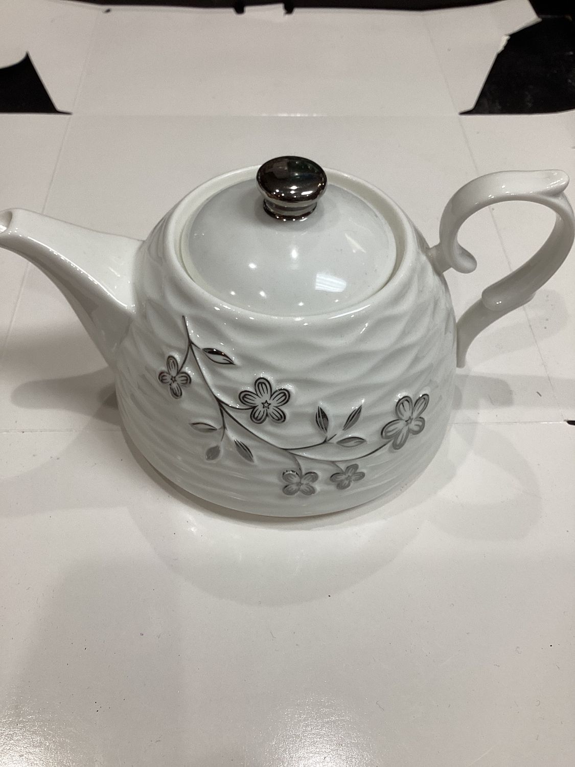 porcelain teapot white flower