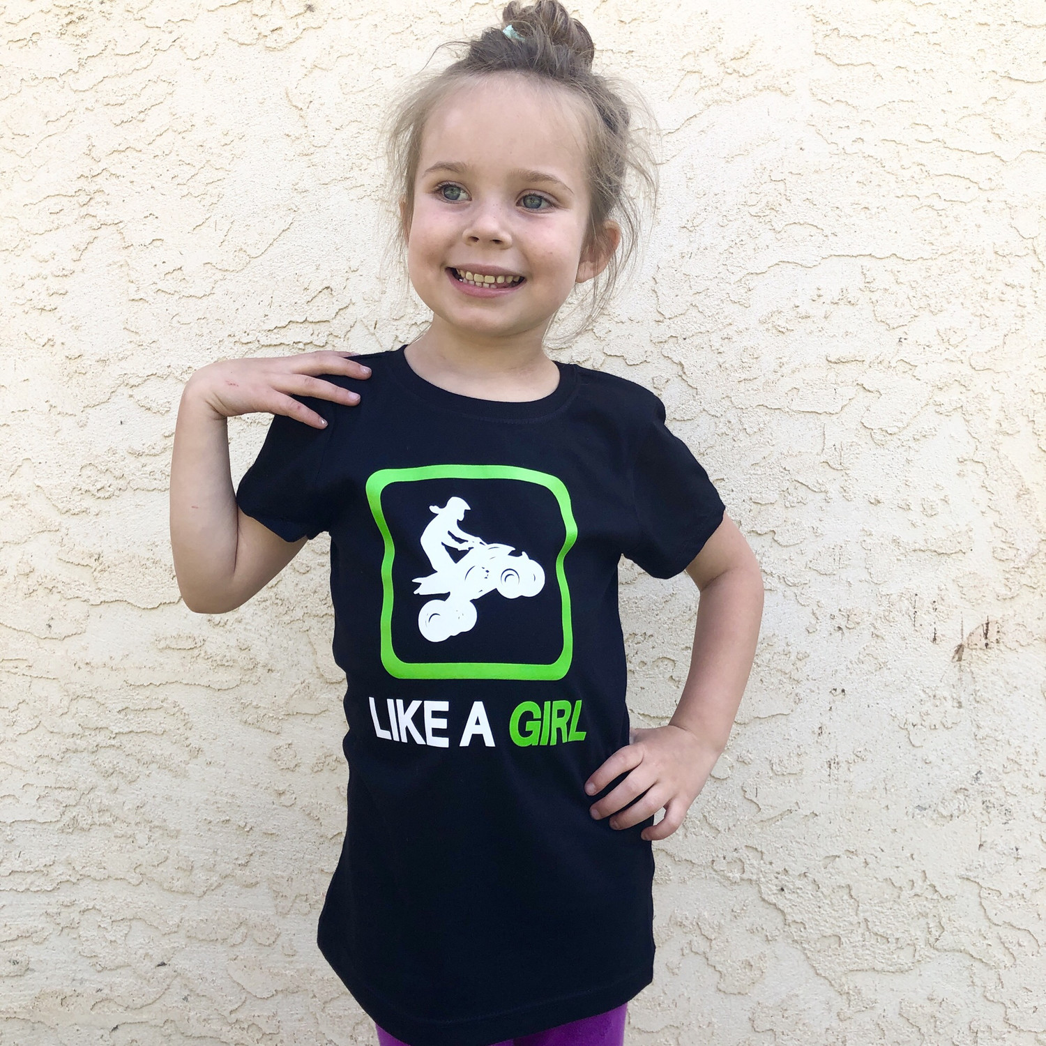 QUAD Like A Girl Tee (Youth), Color: Green, Size: XLarge (12/14)