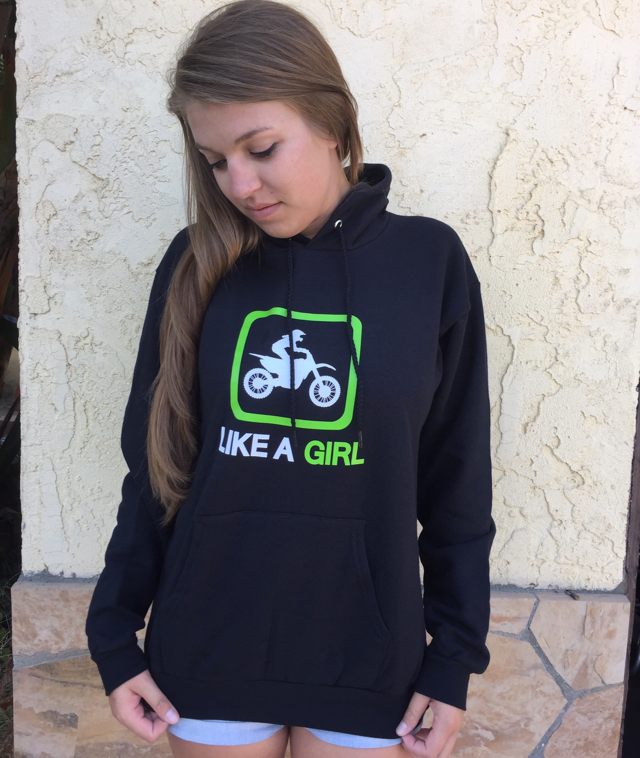MX Like A Girl Hoodie, Color: Green, Size: XLarge