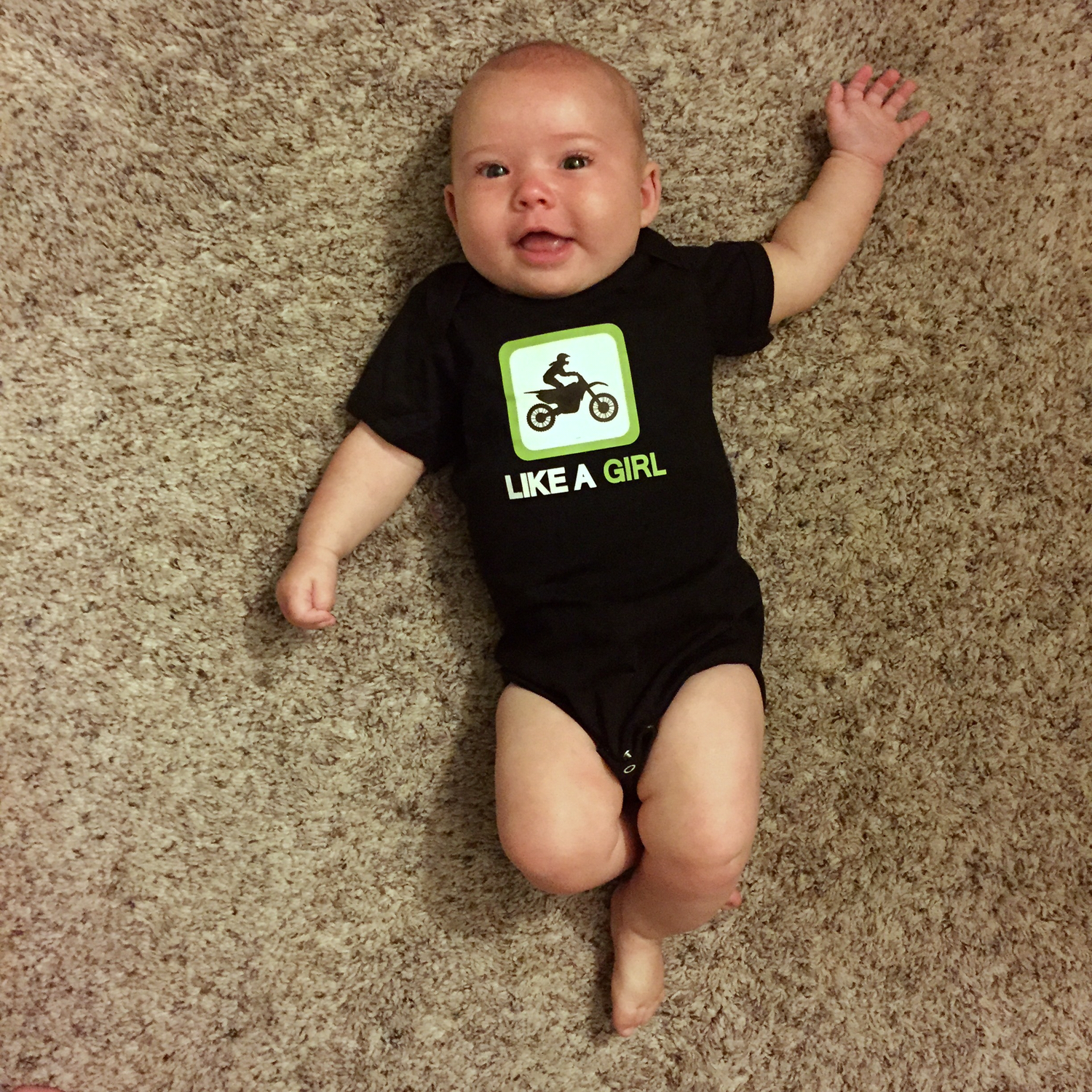 MX Like A Girl Onesie, Size: 12 Months, Color: Green