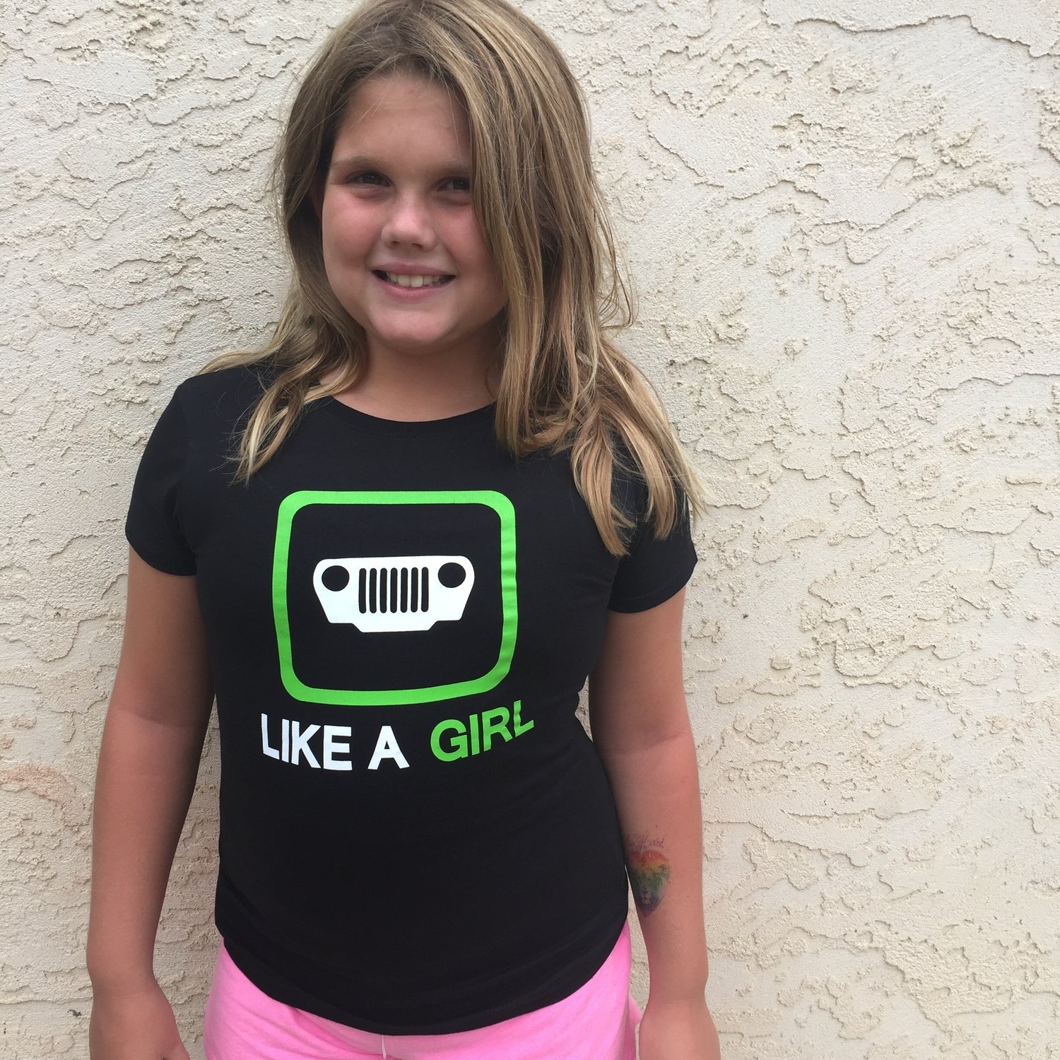 JEEP Like A Girl Tee (Youth), Color: Green, Size: XLarge (12/14)