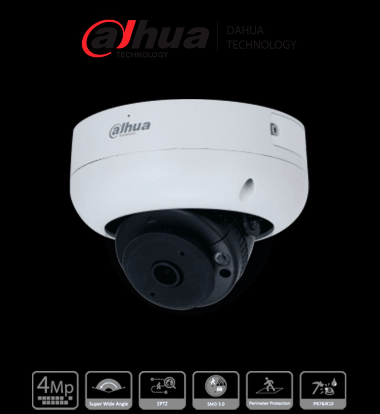 DAHUA IPC-HDBW3441R-AS-P - Cámara IP Domo Antivandálica Resolución de 4 MP