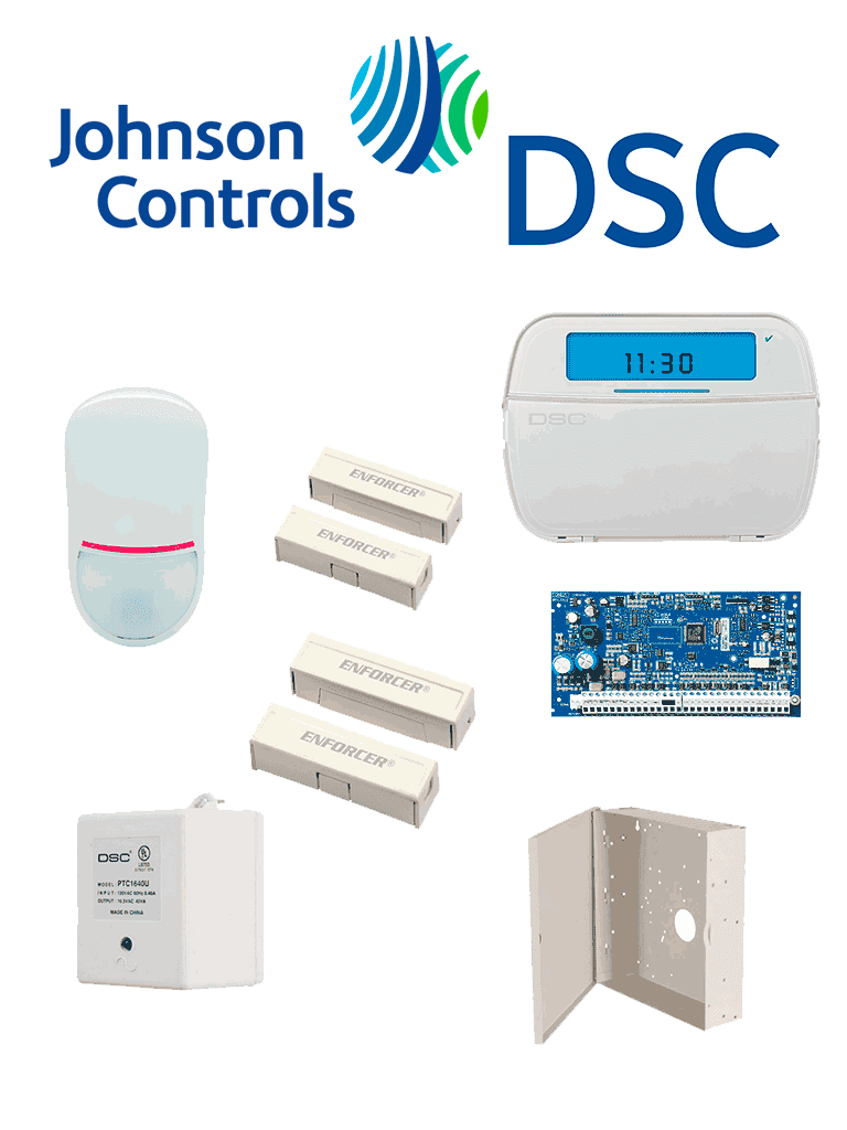 Paquete SERIE NEO con panel HS2032 de 8 zonas cableadas expandible a 32