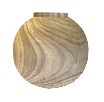 Florero De Madera Esfera Grande  Codigo : woodElcesar