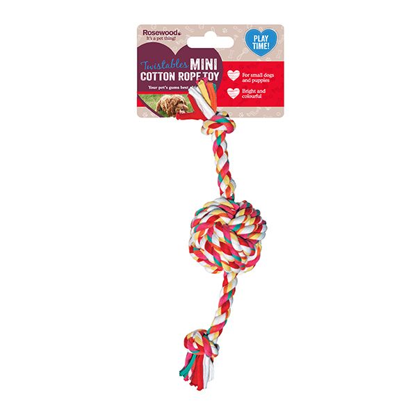 Small cotton rope ball tug