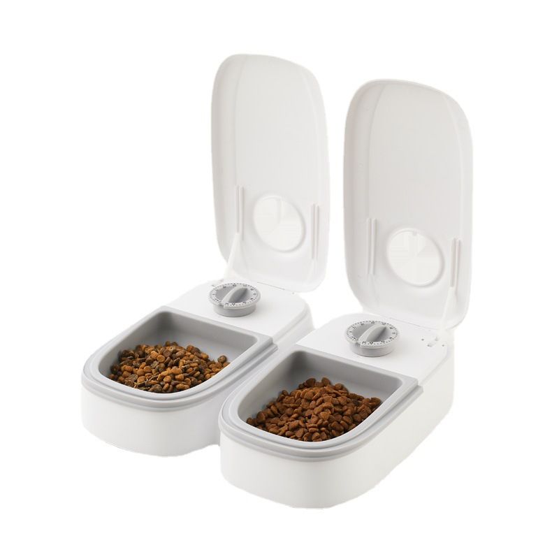 Pet Bowl Intelligent Timing Cat Feeder Quantitative Wet And Dry Food Double Meal Separated Household Dog Automatic Feeding